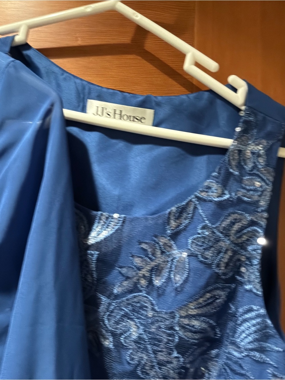 JJs House Royal Blue Floral Embroidered Evening Dress